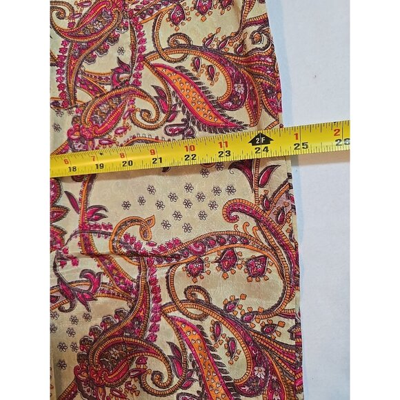 Retro Button up Womens shirt collared Long Sleeve Paisley Print size XL New - Picture 14 of 16